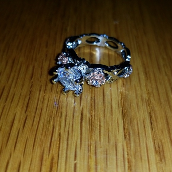 Sterling silver and Rose gold white sapphire - Picture 3 of 8